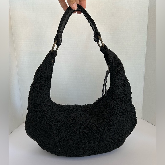 Black Sak Crocheted Sling Purse - Picture 2 of 7